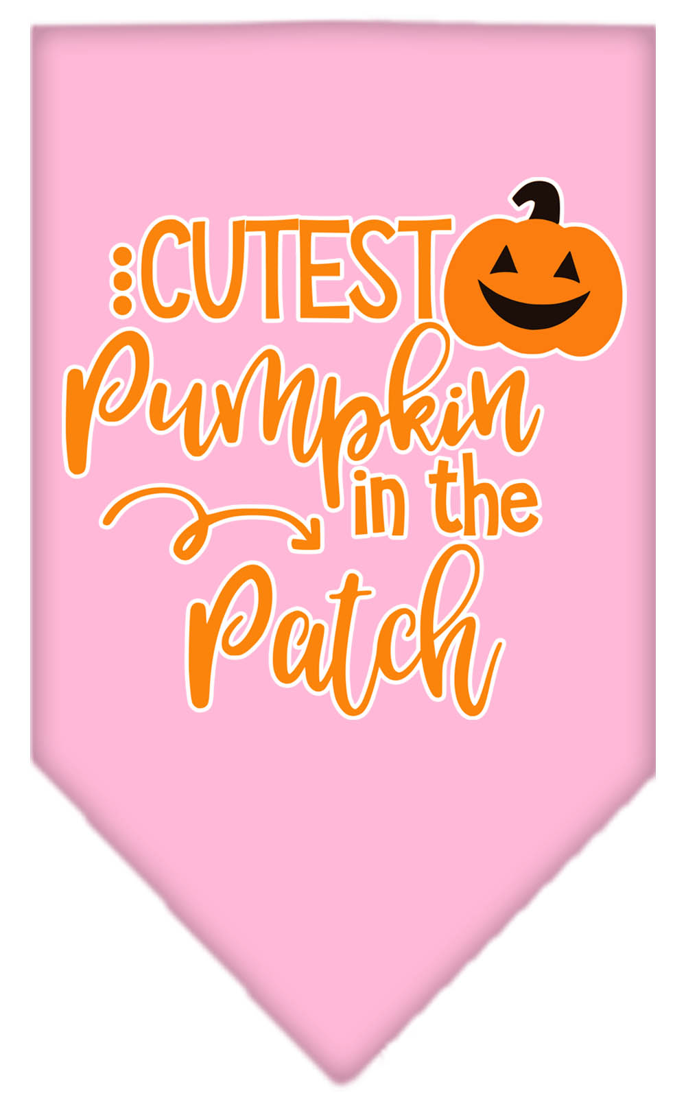 Cutest Pumpkin in the Patch Screen Print Bandana Light Pink Small